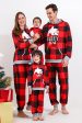 Christmas Family Red Grid Bear Print Pajamas Set For Sale