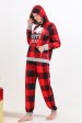 Christmas Family Red Grid Bear Print Pajamas Set For Sale