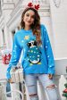 Christmas Blue Penguin Knitted Pullover Sweater Online Hot Sale