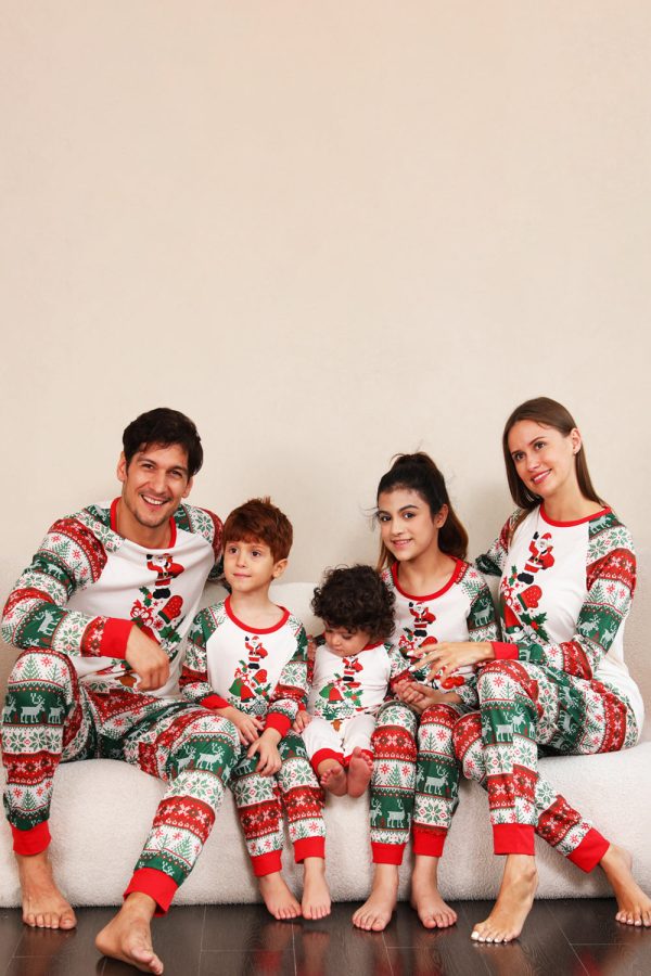 Red Green Family Christmas Tree Pajamas Set Sale