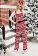 Christmas Red Snowflake Knitted Jumpsuits Online Sale