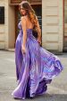 Stunning A Line Halter Neck Purple Long Prom Dress with Accessory Discount