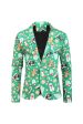 Green Notched Lapel Printed 3 Piece Christmas Men s Suits Sale