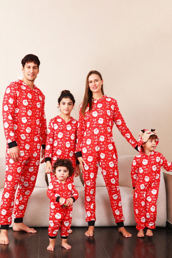 Family Red Christmas Claus Print Pajamas Online