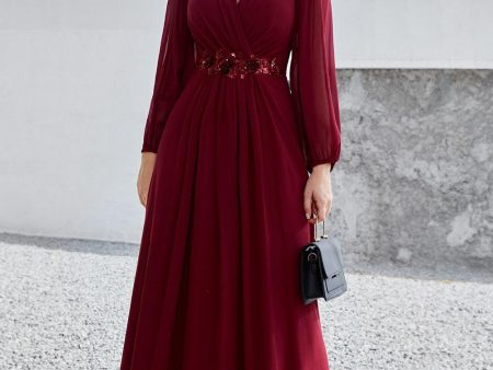 Burgundy Long Sleeves A Line Mother of the Bride Dress Cheap