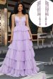 Purple Princess A Line Tiered Corset Prom Dress with Accessory Online now