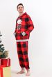 Christmas Family Red Grid Bear Print Pajamas Set For Sale