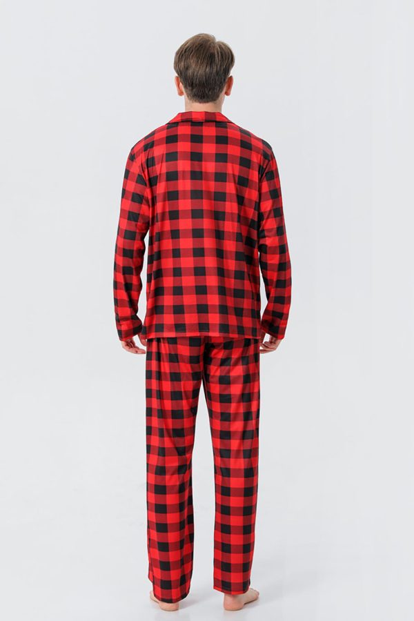 Red Plaid Christmas Family Matching 2 Pieces Pajamas Set Online now