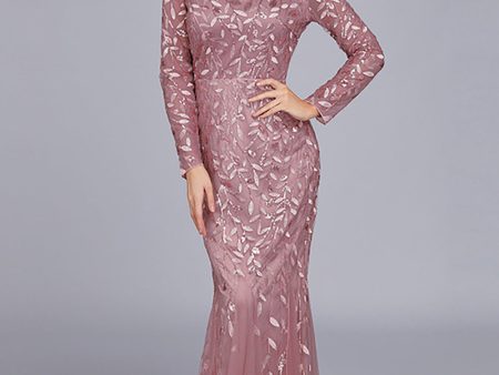 Mermaid Boat Neck Dusty Rose Mother of The Bride Dress with Appliques Hot on Sale