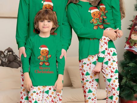 Christmas Family Matching Pajamas Green Santa Claus Print Pajamas Set For Cheap