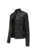 Black Zipper Front Fitted PU Women Jacket Online now