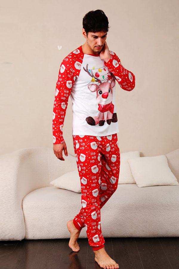 Red Deer Print Family Christmas Pajamas Hot on Sale