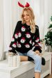 Black Christmas Santa Claus Knit Sweater with Long Sleeves Cheap