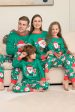 Green Santa Claus and Deer Christmas Family Matching Pajamas Set Online Hot Sale