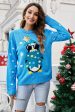 Christmas Blue Penguin Knitted Pullover Sweater Online Hot Sale