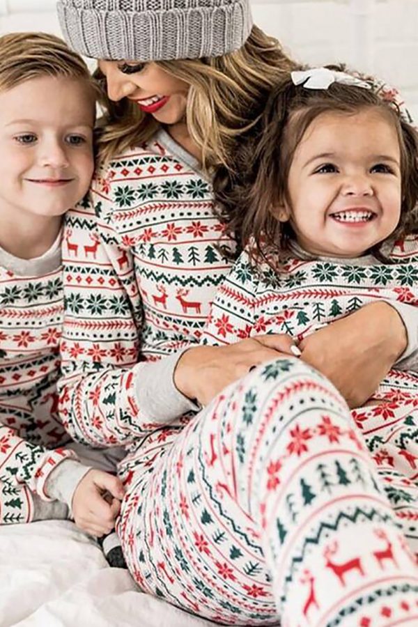 Christmas Family Matching Pajama Set Grey Pattern Pajamas Fashion