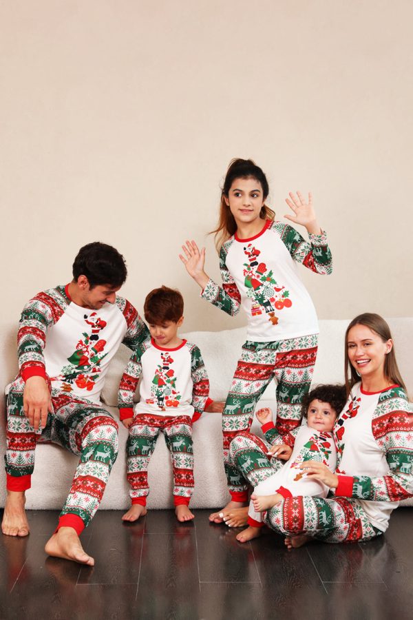 Red Green Family Christmas Tree Pajamas Set Sale