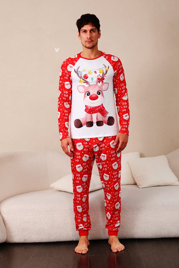 Red Deer Print Family Christmas Pajamas Hot on Sale