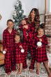 Red Plaid Christmas Family Matching 2 Pieces Pajamas Set Online now