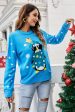 Christmas Blue Penguin Knitted Pullover Sweater Online Hot Sale