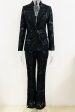 Sparkly Black Lace 2 Piece Women Party Suits Fashion