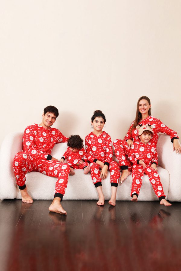 Family Red Christmas Claus Print Pajamas Online