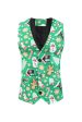 Green Notched Lapel Printed 3 Piece Christmas Men s Suits Sale