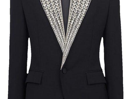 Sparkly Black Prom Women Blazer With Beading Online