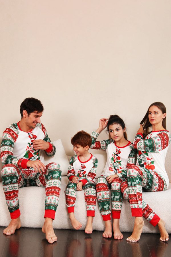 Red Green Family Christmas Tree Pajamas Set Sale