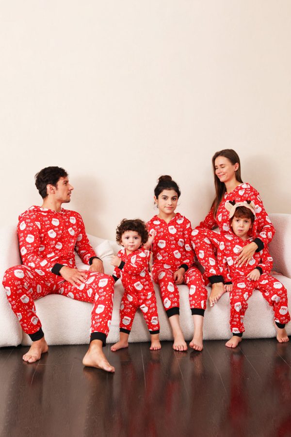 Family Red Christmas Claus Print Pajamas Online