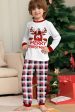 White Deer and Red Plaid Christmas Family Matching Pajamas Set Hot on Sale