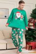 Green Santa Claus and Deer Christmas Family Matching Pajamas Set Online Hot Sale