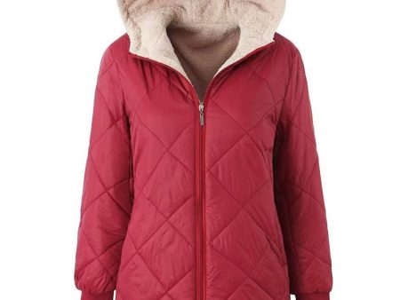 Black Fleece Quilted Fitted Faux Fur Women Puffer Jacket on Sale