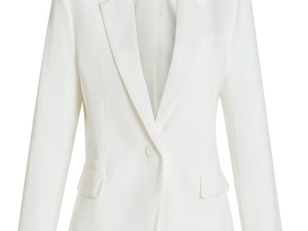 White Notched Lapel Women Blazer Discount