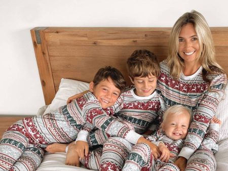 Grey Pattern Stripes Christmas Family Matching Pajamas Hot on Sale