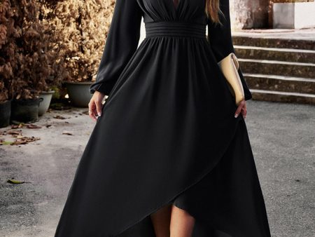 Long Sleeves Black Holiday Party Dress with Pleated on Sale