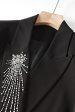 Sparkly Black Beaded 2 Piece Double Breasted Women Suit Fashion