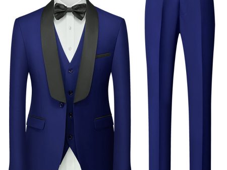 Royal Blue 3 Piece Shawl Lapel Men s Prom Suits For Sale