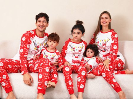 Red Deer Print Family Christmas Pajamas Hot on Sale