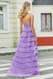 Gorgeous A Line Sweetheart Corset Lilac Prom Dress with Appliques Ruffles Hot on Sale