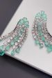 Green Sparkly Rhinestone Drop Earrings for Women Online