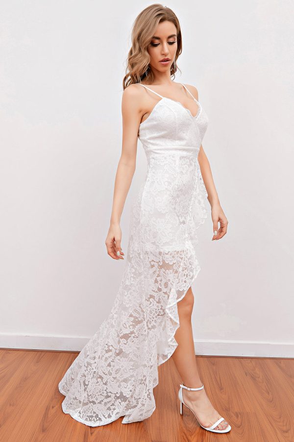 White Lace Beach Wedding Dress on Sale