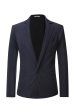 Grey Knitted Notched Lapel Men s Blazer For Cheap