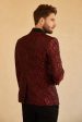 Red Shawl Lapel Jacquard One Button Men s Prom Blazer Fashion