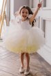 A-Line Tulle Open Back Light Yellow Flower Girl Dress on Sale