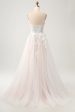 White A Line Sweetheart Sparkly Wedding Dress with Applique Lace Online