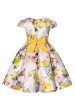 Blue Floral Girls  Dress with Bowknot Discount