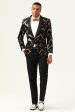 Sparkly Black and Golden Sequins Men s Prom Blazer Online