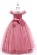 A-Line Beaded Blush Girls Dresses with Appliques Cheap