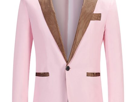 Pink Single Breasted Notched Lapel Men s Blazer Sale